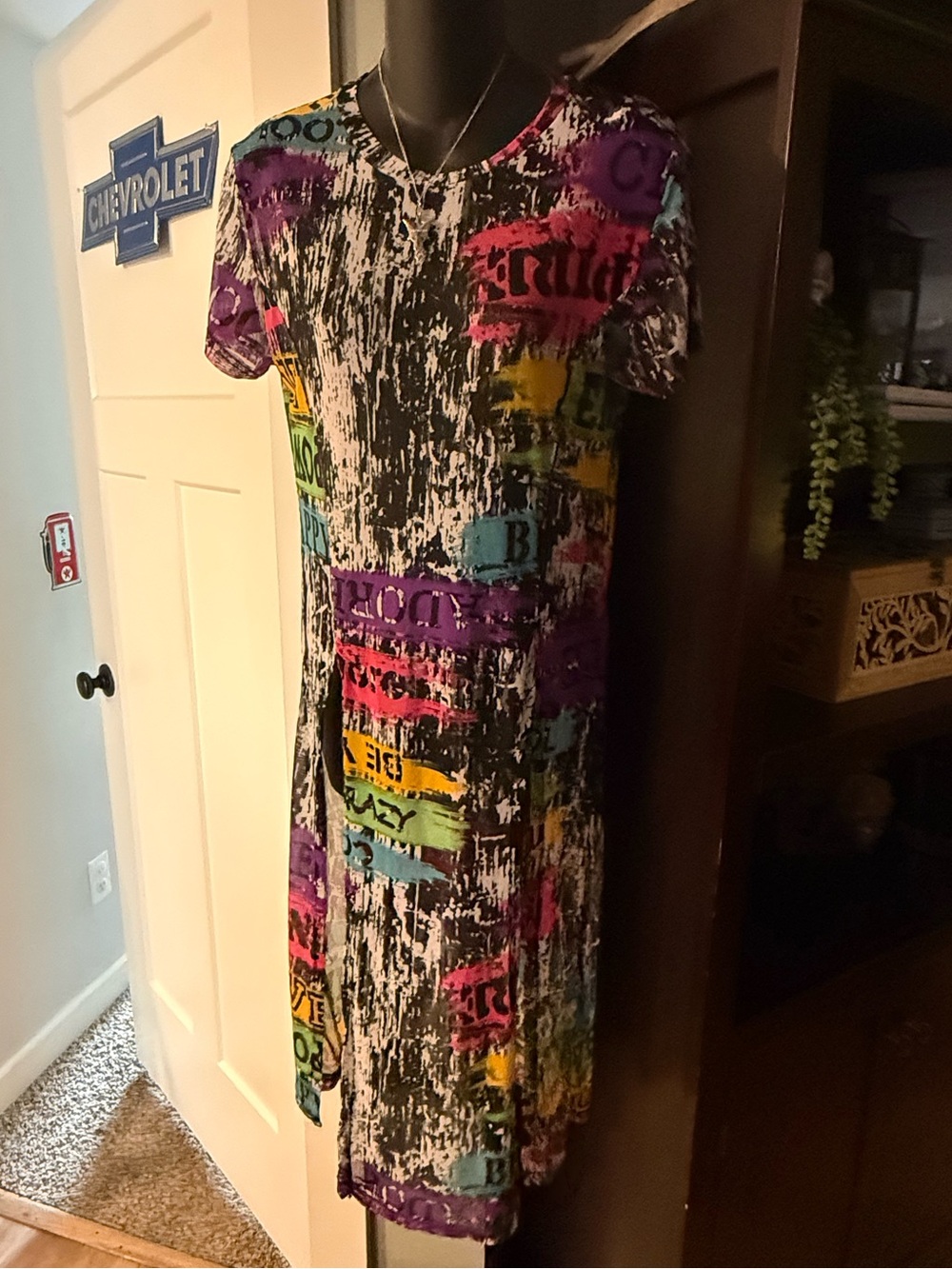 NYC SwimSuit Cover Sheer Graffiti Print